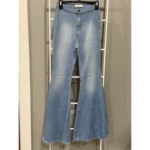 Vibrant MIU Bell Bottom Jeans Sz 7 Boho Hippie 70's Made In USA Festival Concert